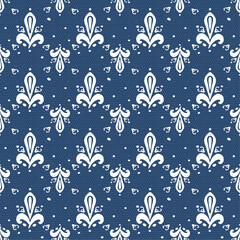 Vector Hand Drawn Ornate Lace Fleur de Lis Pattern © Sagi Jane Art
