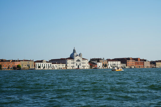 Guidecca Island in Venice, Italy, view from the water