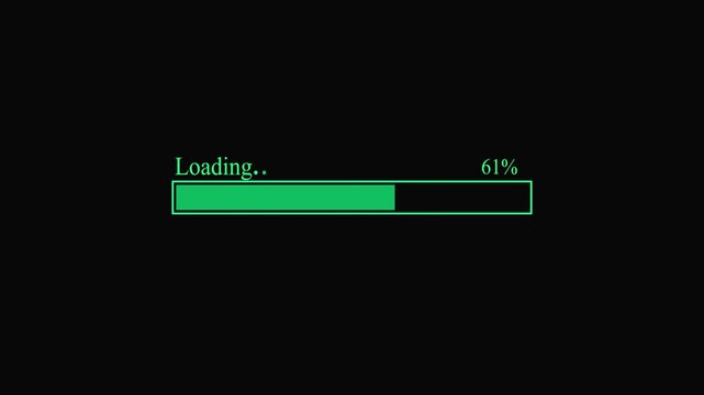 Progress Loading Bar on Green Screen Background