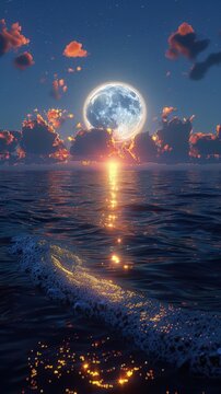 Moonlit Ocean Waves