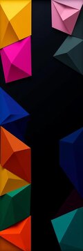Geometric shapes in various colors, forming a border, illustrations, handdrawn