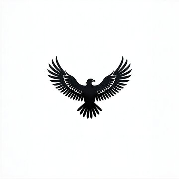 Black silhouette of a flying eagle with spread wings
