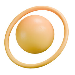 3D Orange Sphere with Ring Abstract Shape © miber duwur
