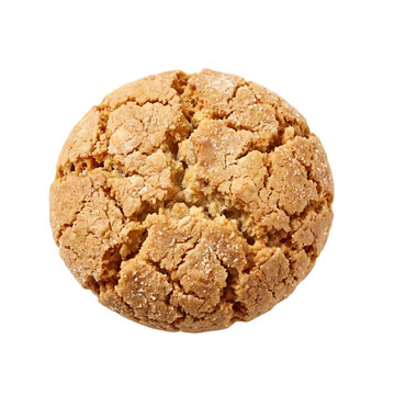 Traditional Italian Amaretti Cookie Isolated On Transparent Background