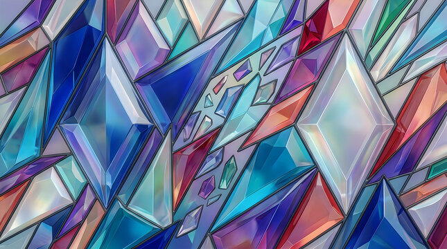 Colorful geometric mosaic pattern with abstract design