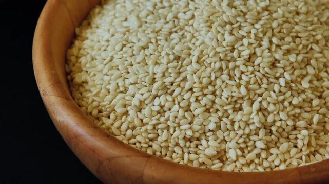White Sesame Seeds in a Bowl