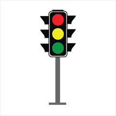 Traffic light icon vector illustration isolated on white background © MdHedoySarker
