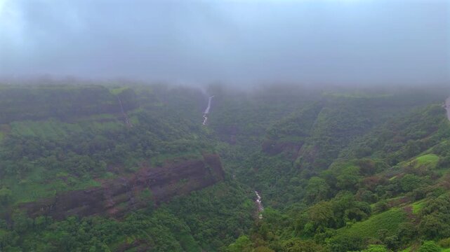 Aerial View of Lonavala Hill Roads in Monsoon Western Ghats Maharashtra India
