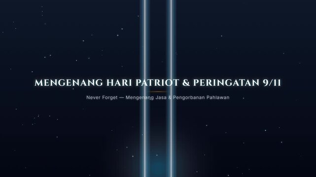 Commemorative tribute animation honoring national heroes and the historical significance of September eleventh memorial remembrance