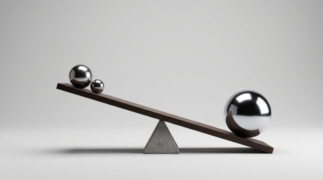 Wooden seesaw spheres balance weight physics
