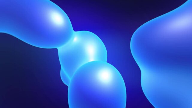 Abstract Blue Liquid Fluid Shapes Background Featuring Smooth Glowing Organic Forms in a Dynamic 3D Composition for Modern Digital Design