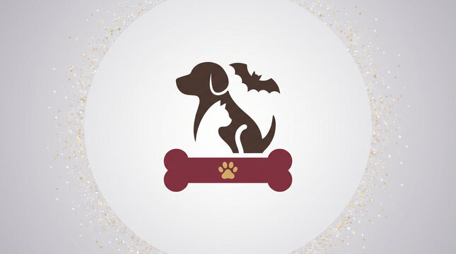 World rabies day illustration featuring a dog, cat, and bat silhouette on a bone shape, representing global awareness for rabies prevention and control on september 28th.