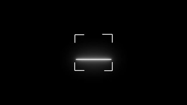 Scan barcode scanner QR code Neon shine icon animation isolated on black background motion animation.