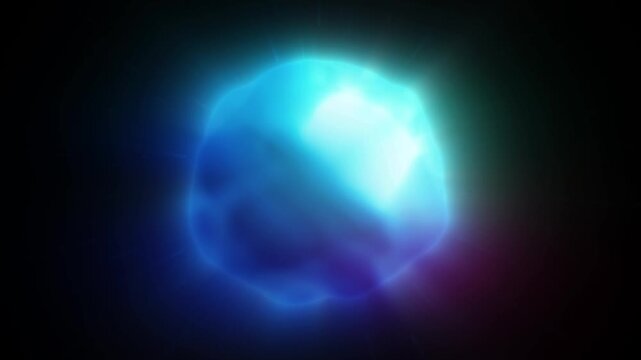 A captivating abstract concept of a luminous blue liquid sphere pulsating with mystical energy, radiating an ethereal glow in the darkness, symbolizing power and intrigue