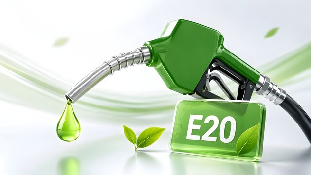 E20 Biofuel Fuel Dispenser Nozzle With Green Drop And Leaves