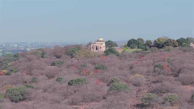 Aerial View of Sanchi Stupa Buddhist Monument Raisen Madhya Pradesh India
