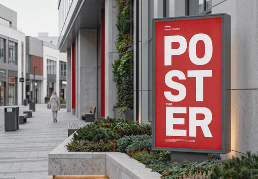 Street Poster Stand Mockup