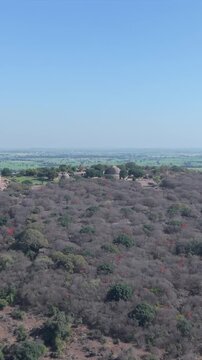 Vertical Aerial View of Sanchi Stupa Madhya Pradesh India