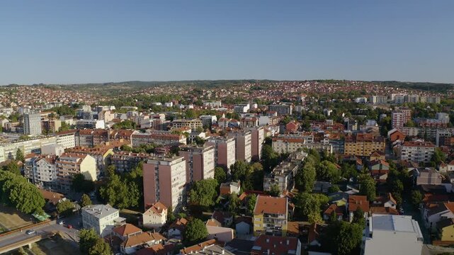 aljevo Panorama with Kolubara River and Orthodox Cathedral, Serbia