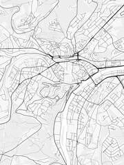 Fototapeta premium Namur City Map. Minimalist black and white line art poster for printing, wallpaper, wall art, and map resources for home and office decor