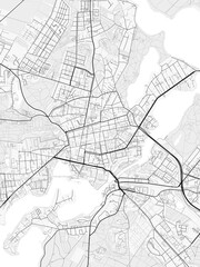 Naklejka premium Potsdam City Map. Minimalist black and white line art poster for printing, wallpaper, wall art, and map resources for home and office decor