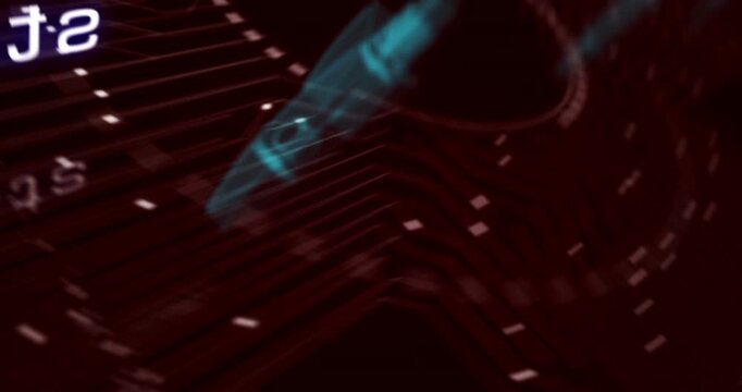 Startup business rocket launch symbol abstract cyber concept. Digital technology background seamless and loopable dynamic 3d animation.