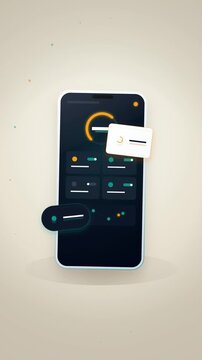 Floating Mobile Device Showing Smart Home Control Interface with Thermostat and Toggle Hub