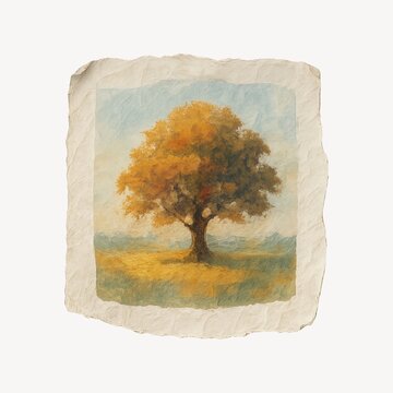 Vintage autumn tree art.