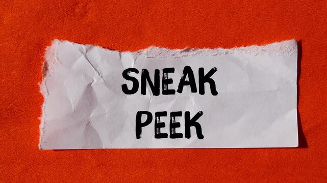Sneak peek message writing on ripped torn paper background