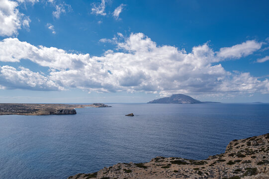 View out towards the Kasos Island from Arkasa on Karpathos Island