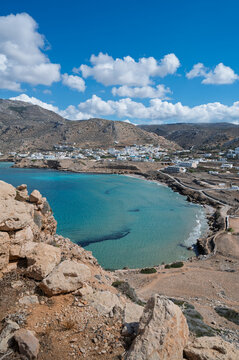 Elevated view of Paralia Arkasas (Arkasa Beach) on Greek Island Karpathos