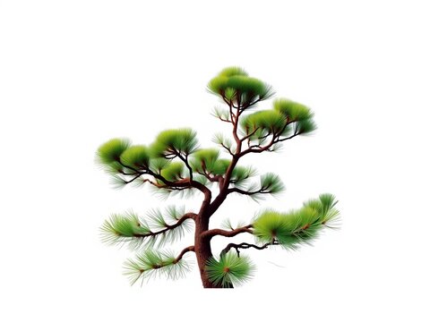 Pine tree within a circle, simple and elegant design, black and white, elegance