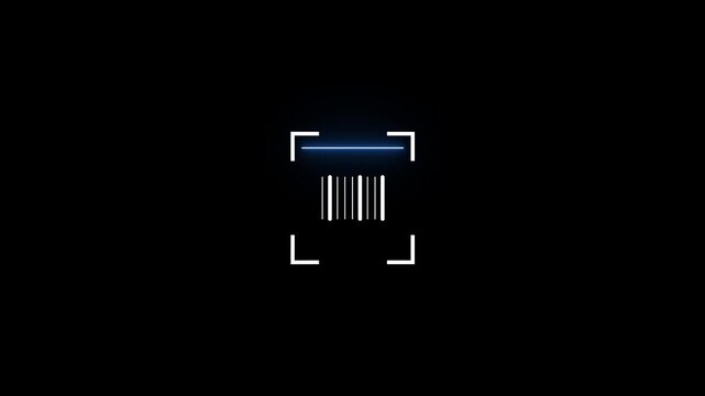 Digital barcode scanner hud overlay animation for retail and logistics technology scanning interface