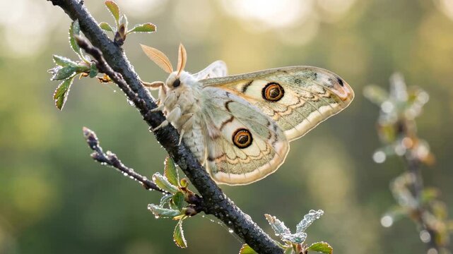 madora moth close up at morning light in eastern north america woodland video