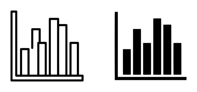 Bar Chart Icons, Data Visualization Graphics, Business Analytics Symbols, Statistics Diagrams