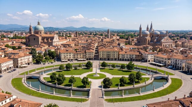 Italy Padua Prato della Valle Historic Square Panorama
