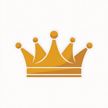 Simple golden crown icon isolated on a white background
