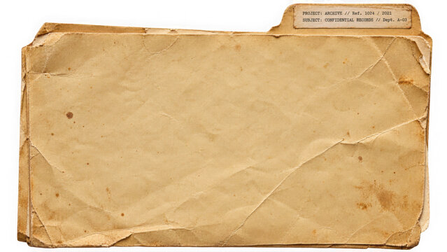 Vintage manila folder labeled confidential records for project archive