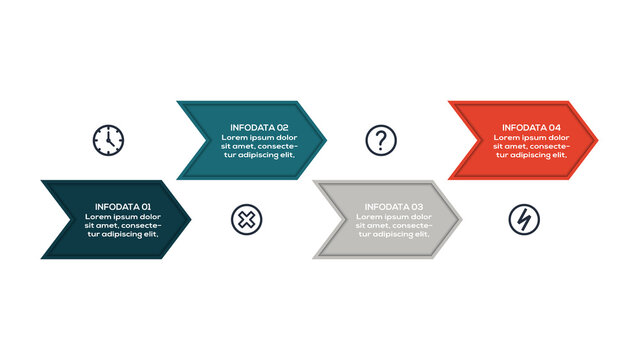 Stylish infographic with 4 steps, options, parts or processes. Business data visualization.