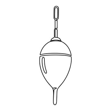 Fishing float bobber tackle for angling in continuous line drawing style