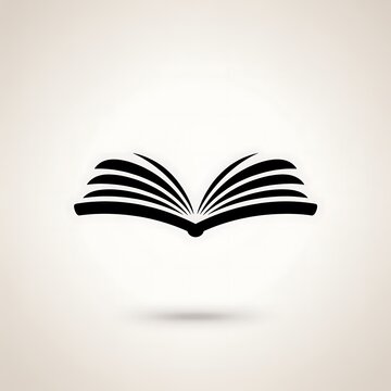 Black open book icon isolated on white background