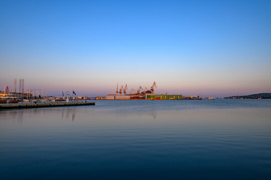 Uljanik shipyard located in the coastal city of Pula, Croatia.
