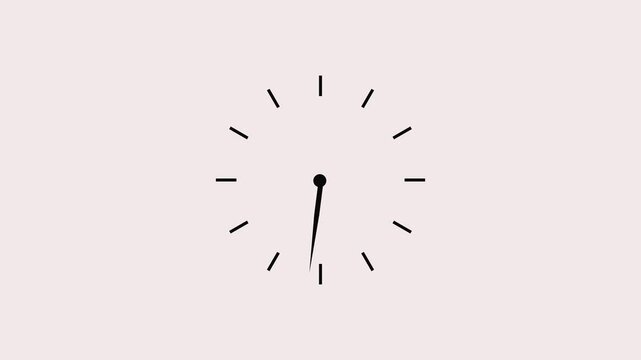 Clock spinning, watch animation on transparent background with alpha channel. Clock icon flat style 24 hours day fast speed with Motion