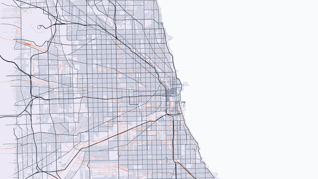 Chicago Metro Illinois City Map Poster Minimalist Slate Style Wall Art