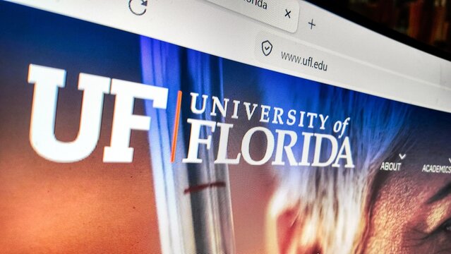 .a computer screen with university of florida website displayed...