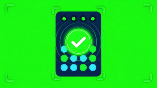Green Screen 3D PIN Code Lock Security Access Granted Animation