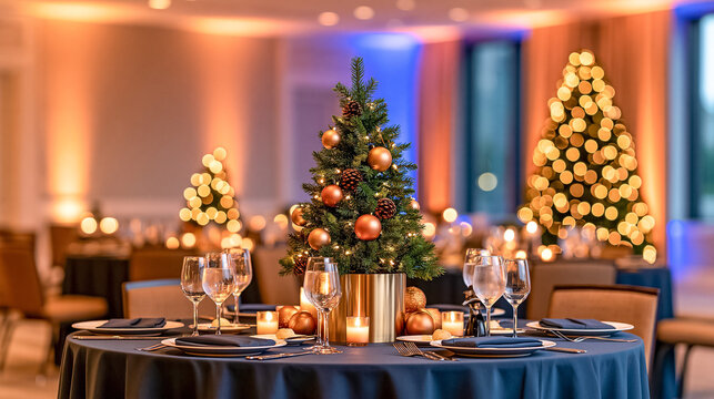 Corporate Event Space Set Up for Festive Celebration