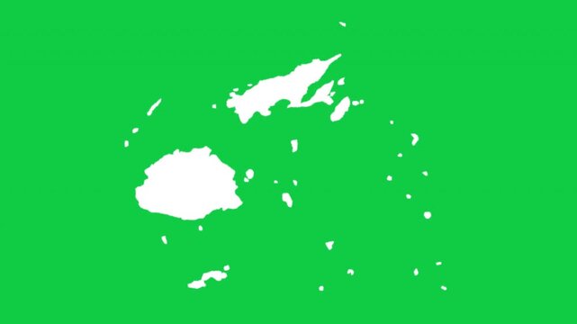 Fiji wiggle animation map loop green background