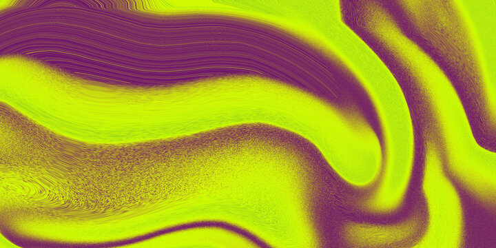 Acid Lime Green and Deep Plum Liquid Distortion Abstract Grainy Wave Background