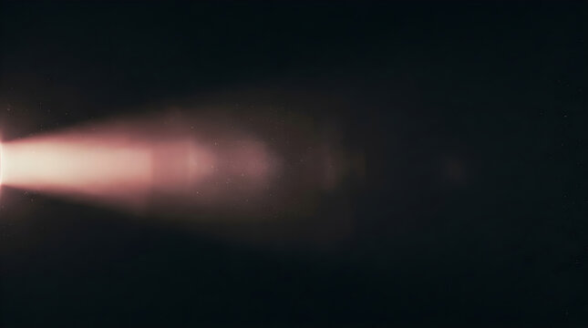 Abstract Light Beam with Lens Flare and Dust Particles in Dark Space
